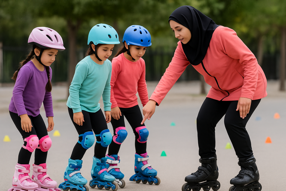 کلاس اسکیت دخترانه در شیراز